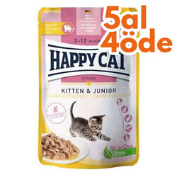 Happy Cat - Happy Cat Meat in Sauce Kitten Junior Kümes Hayvanlı Kedi Yaş Maması 85 Gr - 5 Al 4 Öde