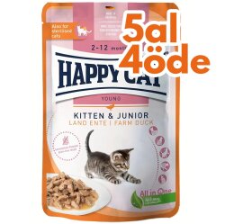 Happy Cat Meat in Sauce Kitten Junior Ördekli Kedi Yaş Maması 85 Gr - 5 Al 4 Öde - Happy Cat