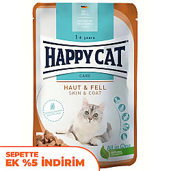 Happy Cat Meat in Sauce Skin Coat Deri ve Tüy Sağlığı Kedi Yaş Maması 85 Gr - Happy Cat