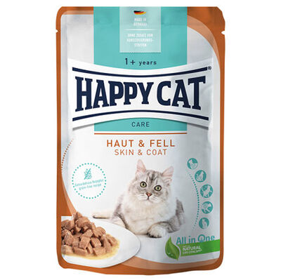 Happy Cat Meat in Sauce Skin Coat Deri ve Tüy Sağlığı Kedi Yaş Maması 85 Gr