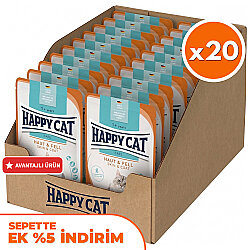 Happy Cat Meat in Sauce Skin Coat Deri ve Tüy Sağlığı Kedi Yaş Maması 85 Gr x 20 Adet - Happy Cat