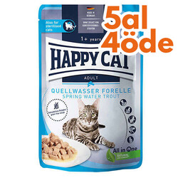 Happy Cat Meat in Sauce Sterilised Alabalıklı Kısırlaştırılmış Kedi Yaş Maması 85 Gr - 5 Al 4 Öde - Happy Cat