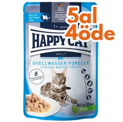 Happy Cat Meat in Sauce Sterilised Alabalıklı Kısırlaştırılmış Kedi Yaş Maması 85 Gr - 5 Al 4 Öde - Happy Cat