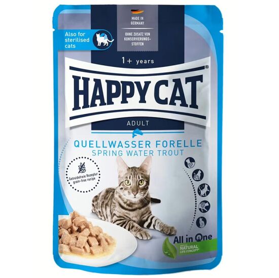 Happy Cat Meat in Sauce Sterilised Alabalıklı Kısırlaştırılmış Kedi Yaş Maması 85 Gr - 1