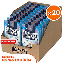 Happy Cat Meat in Sauce Sterilised Alabalıklı Kısırlaştırılmış Kedi Yaş Maması 85 Gr x 20 Adet - Happy Cat