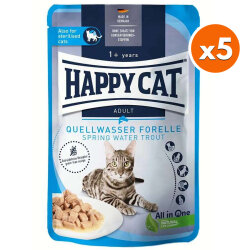 Happy Cat Meat in Sauce Sterilised Alabalıklı Kısırlaştırılmış Kedi Yaş Maması 85 Gr x 5 Adet - Happy Cat