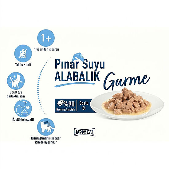 Happy Cat Meat in Sauce Sterilised Alabalıklı Kısırlaştırılmış Kedi Yaş Maması 85 Gr x 5 Adet - 5