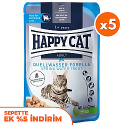 Happy Cat Meat in Sauce Sterilised Alabalıklı Kısırlaştırılmış Kedi Yaş Maması 85 Gr x 5 Adet - Happy Cat