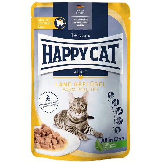 Happy Cat Meat in Sauce Sterilised Kümes Hayvanlı Kısırlaştırılmış Kedi Yaş Maması 85 Gr x 20 Adet - 3