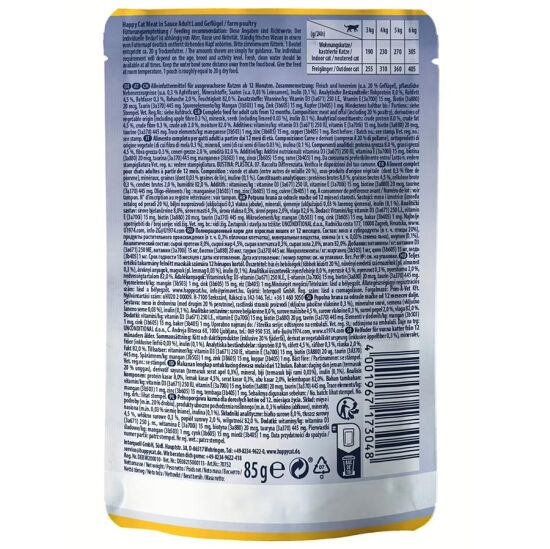 Happy Cat Meat in Sauce Sterilised Kümes Hayvanlı Kısırlaştırılmış Kedi Yaş Maması 85 Gr x 20 Adet - 4