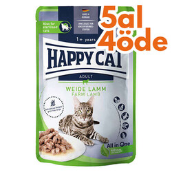 Happy Cat Meat in Sauce Sterilised Kuzu Etli Kısırlaştırılmış Kedi Yaş Maması 85 Gr - 5 Al 4 Öde - Happy Cat