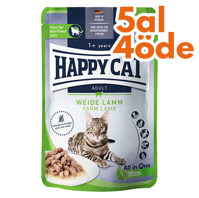 Happy Cat Meat in Sauce Sterilised Kuzu Etli Kısırlaştırılmış Kedi Yaş Maması 85 Gr - 5 Al 4 Öde - 1