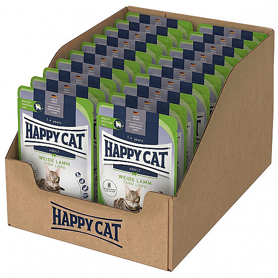 Happy Cat Meat in Sauce Sterilised Kuzu Etli Kısırlaştırılmış Kedi Yaş Maması 85 Gr x 20 Adet - 2