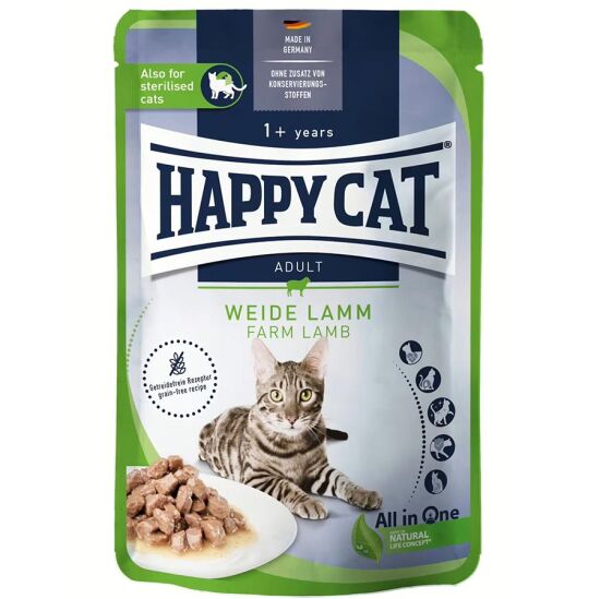 Happy Cat Meat in Sauce Sterilised Kuzu Etli Kısırlaştırılmış Kedi Yaş Maması 85 Gr x 5 Adet - 2