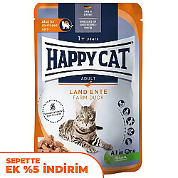 Happy Cat Meat in Sauce Sterilised Ördekli Kısırlaştırılmış Kedi Yaş Maması 85 Gr - Happy Cat