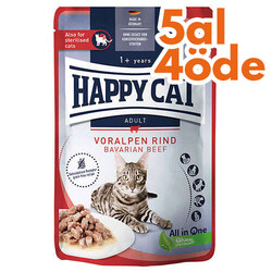 Happy Cat - Happy Cat Meat in Sauce Sterilised Sığır Etli Kısırlaştırılmış Kedi Yaş Maması 85 Gr - 5 Al 4 Öde