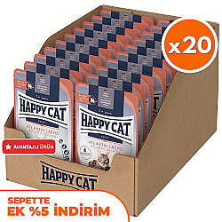 Happy Cat Meat in Sauce Sterilised Somonlu Kısırlaştırılmış Kedi Yaş Maması 85 Gr x 20 Adet - Happy Cat