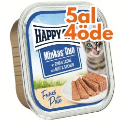 Happy Cat Minkas Duo Sığır Etli ve Somonlu Kedi Yaş Maması 100 Gr - 5 Al 4 Öde - Happy Cat
