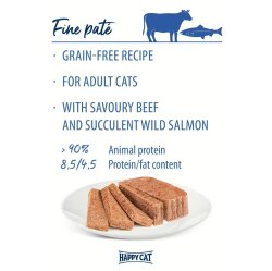 Happy Cat Minkas Duo Sığır Etli ve Somonlu Kedi Yaş Maması 100 Gr - 2