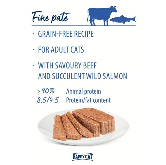 Happy Cat Minkas Duo Sığır Etli ve Somonlu Kedi Yaş Maması 100 Gr - 2