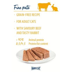 Happy Cat Minkas Duo Sığır Etli ve Tavşanlı Kedi Yaş Maması 100 Gr - 2
