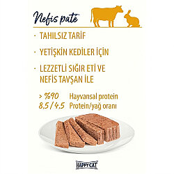 Happy Cat Minkas Duo Sığır Etli ve Tavşanlı Kedi Yaş Maması 100 Gr - 3