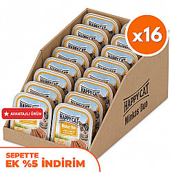 Happy Cat Minkas Duo Sığır Etli ve Tavşanlı Kedi Yaş Maması 100 Gr x 16 Adet - Happy Cat