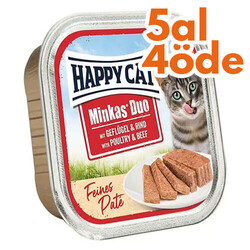 Happy Cat Minkas Duo Tavuklu ve Biftekli Kedi Yaş Maması 100 Gr - 5 Al 4 Öde - Happy Cat