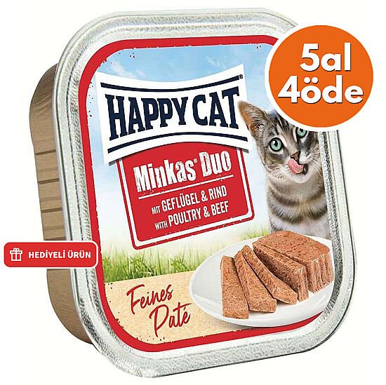 Happy Cat Minkas Duo Tavuklu ve Biftekli Kedi Yaş Maması 100 Gr - 5 Al 4 Öde - 2