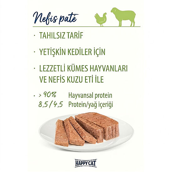 Happy Cat Minkas Duo Tavuklu ve Kuzu Etli Kedi Yaş Maması 100 Gr - 5 Al 4 Öde - 4