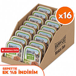 Happy Cat Minkas Duo Tavuklu ve Kuzu Etli Kedi Yaş Maması 100 Gr x 16 Adet - Happy Cat