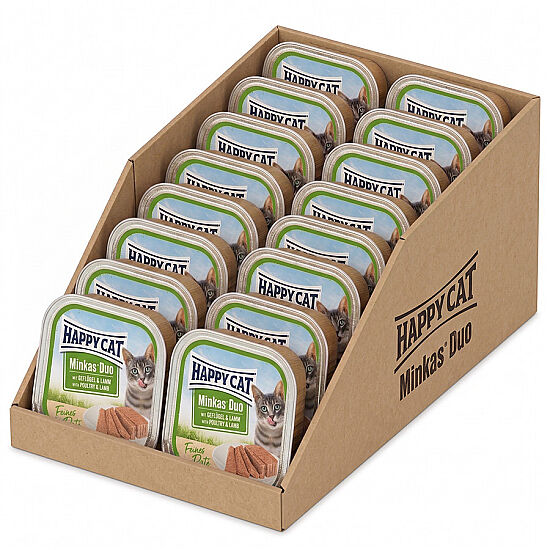 Happy Cat Minkas Duo Tavuklu ve Kuzu Etli Kedi Yaş Maması 100 Gr x 16 Adet - 2