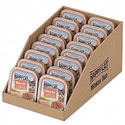 Happy Cat Minkas Duo Tavuklu ve Somonlu Kedi Yaş Maması 100 Gr x 16 Adet - 2