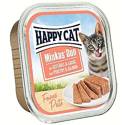 Happy Cat Minkas Duo Tavuklu ve Somonlu Kedi Yaş Maması 100 Gr x 8 Adet - 2