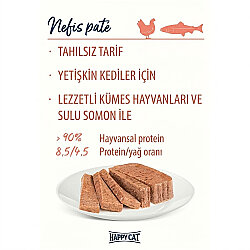 Happy Cat Minkas Duo Tavuklu ve Somonlu Kedi Yaş Maması 100 Gr x 8 Adet - 3