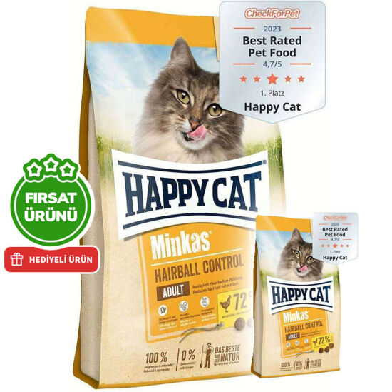 Happy Cat Minkas Hairball Control Kümes Hayvanlı Kedi Maması 10 Kg + 1,5 Kg (Toplam 11,5 Kg) - 1