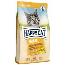 Happy Cat - Happy Cat Minkas Hairball Control Kümes Hayvanlı Kedi Maması 10 Kg + 4 Adet Temizlik Mendili