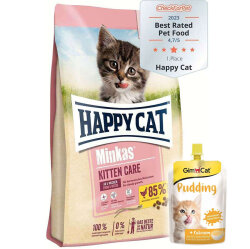 Happy Cat Minkas Kitten Yavru Kedi Maması 10 Kg + 2 Adet Gimcat Kedi Pudingi 150 Gr - Happy Cat