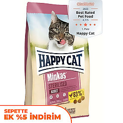 Happy Cat Minkas Sterilised Tavuk Etli Kısırlaştırılmış Kedi Maması 10 Kg - Happy Cat