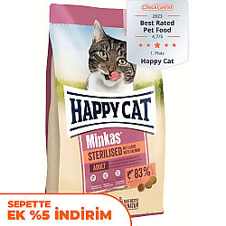 Happy Cat Minkas Sterilised Kısırlaştırılmış Somonlu Kedi Maması 1,5 Kg - Happy Cat