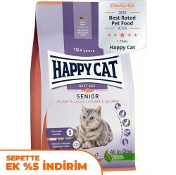 Happy Cat Senior Atlantik Salmon 10 Yaş ve Üzeri Yaşlı Kedi Maması 4 Kg - Happy Cat