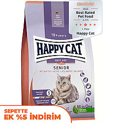 Happy Cat Senior Atlantik Salmon 10 Yaş ve Üzeri Yaşlı Kedi Maması 4 Kg - Happy Cat