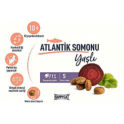 Happy Cat Senior Atlantik Salmon 10 Yaş ve Üzeri Yaşlı Kedi Maması 4 Kg - 4