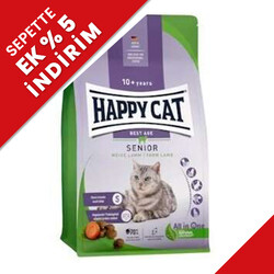 Happy Cat - Happy Cat Senior Kuzu Etli 10 Yaş ve Üzeri Yaşlı Kedi Maması 4 Kg