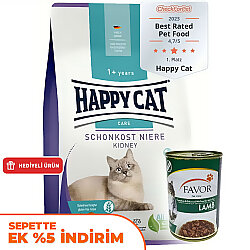 Happy Cat Sensitive Kidney Hassas Sindirim Kedi Maması 4 Kg + 2 Adet Favor Kuzu Konservesi 400 Gr - Happy Cat