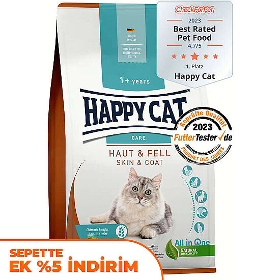Happy Cat Skin Coat Deri ve Tüy Sağlığı Kedi Maması 4 Kg - 1