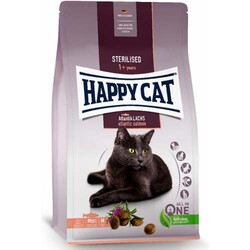 Happy Cat Sterilised Atlantic Somon Kısırlaştırılmış Kedi Maması 1,3 Kg + Temizlik Mendili - Thumbnail