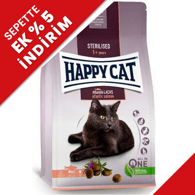 Happy Cat Sterilised Atlantic Somon Kısırlaştırılmış Kedi Maması 1,3 Kg 