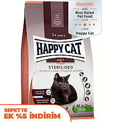 Happy Cat Sterilised Atlantic Somon Kısırlaştırılmış Kedi Maması 10 Kg - Happy Cat