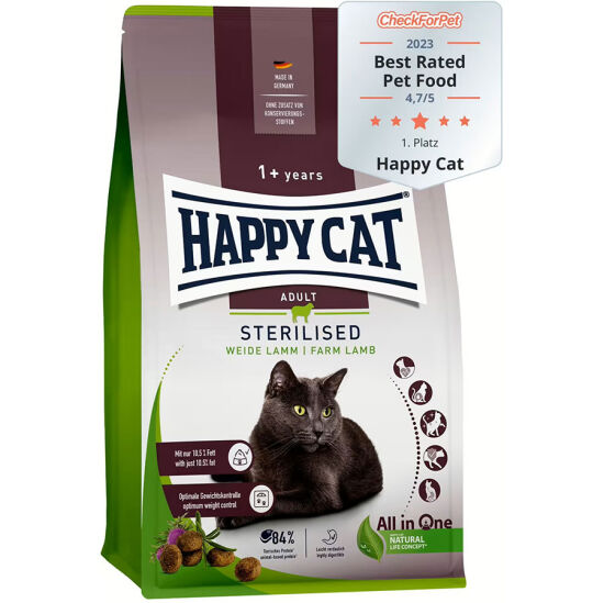 Happy Cat Sterilised Kuzu Kısırlaştırılmış Kedi Maması 10 Kg + 5 Adet Favor Kuzu Konservesi 400 Gr - 2